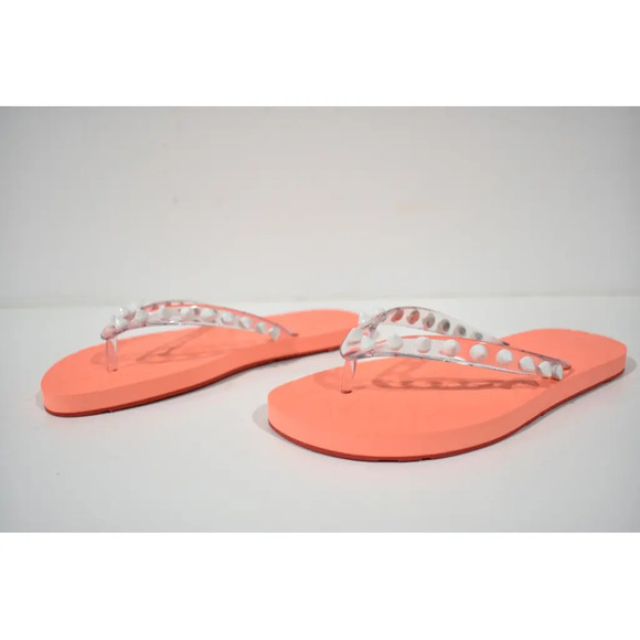 Christian Louboutin Loubi Flip Spikes Donna Flat Drag Thong Flip Flop Sandal 38 - Picture 9 of 12